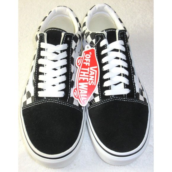 Vans Women's Old Skool Platform Checkerboard Black True White Shoes Sizes NIB - Picture 3 of 5
